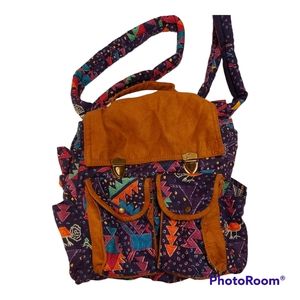 Hamblepie Backpack with Strap Ties, Purple. BEAUTIFUL CONDITION.